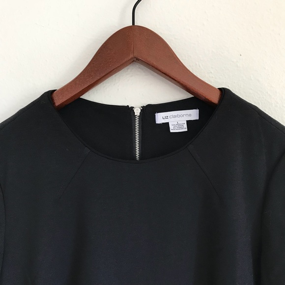 NWT Liz Claiborne Jet Black 3/4 Sleeve Blouse - Picture 4 of 6